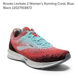 NEW Brooks Levitate Running Shoes - Coral Black Turquoise